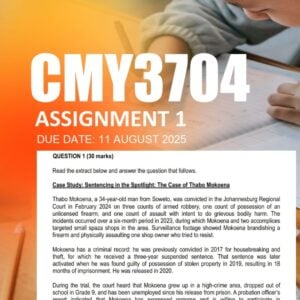 CMY3704 Assignment 1 2025 Due 11 August 2025