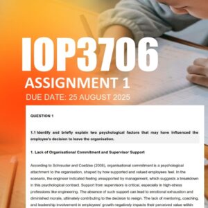 IOP3706 Assignment 1 2025 Due 25 August 2025