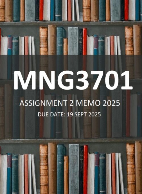 MNG3701 Assignment 2 ANSWERS 2025 - Due 8 August 2025 (Learnlib ...