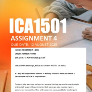 ICA1501 Assignment 4 2025 Due 12 August 2025