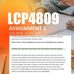 LCP4809 Assignment 1 2025 Due 13 August 2025