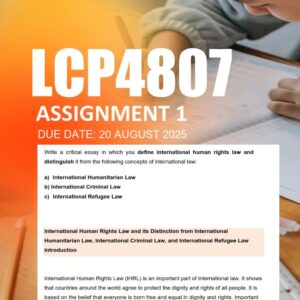 LCP4807 Assignment 1 2025 Due 20 August 2025