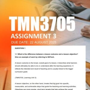 TMN3705 Assignment 3 (Final) 2025 - Due 22 August 2025