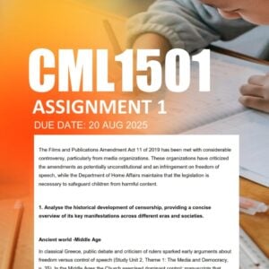 CML1501 Assignment 1 2025 Due 20 August 2025