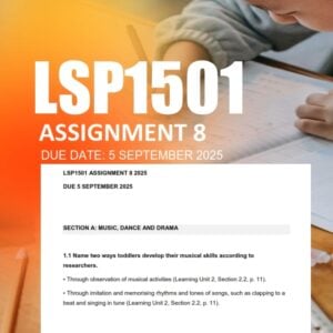 LSP1501 Assignment 8 2025 Due 5 September 2025