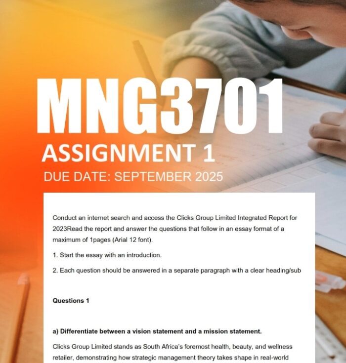 MNG3701 Assignment 1 2025 Due September 2025