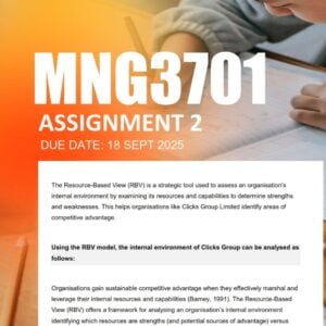 MNG3701 Assignment 2 2025 Due 18 September 2025