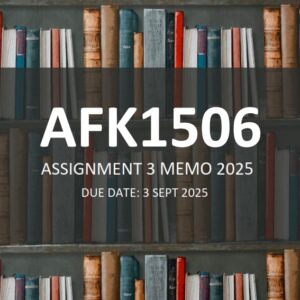 AFK1506 Assignment 3 ANSWERS 2025 - Due 3 September 2025 (Learnlib)