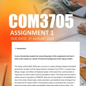 COM3705 Assignment 1 2025 Due 27 August 2025