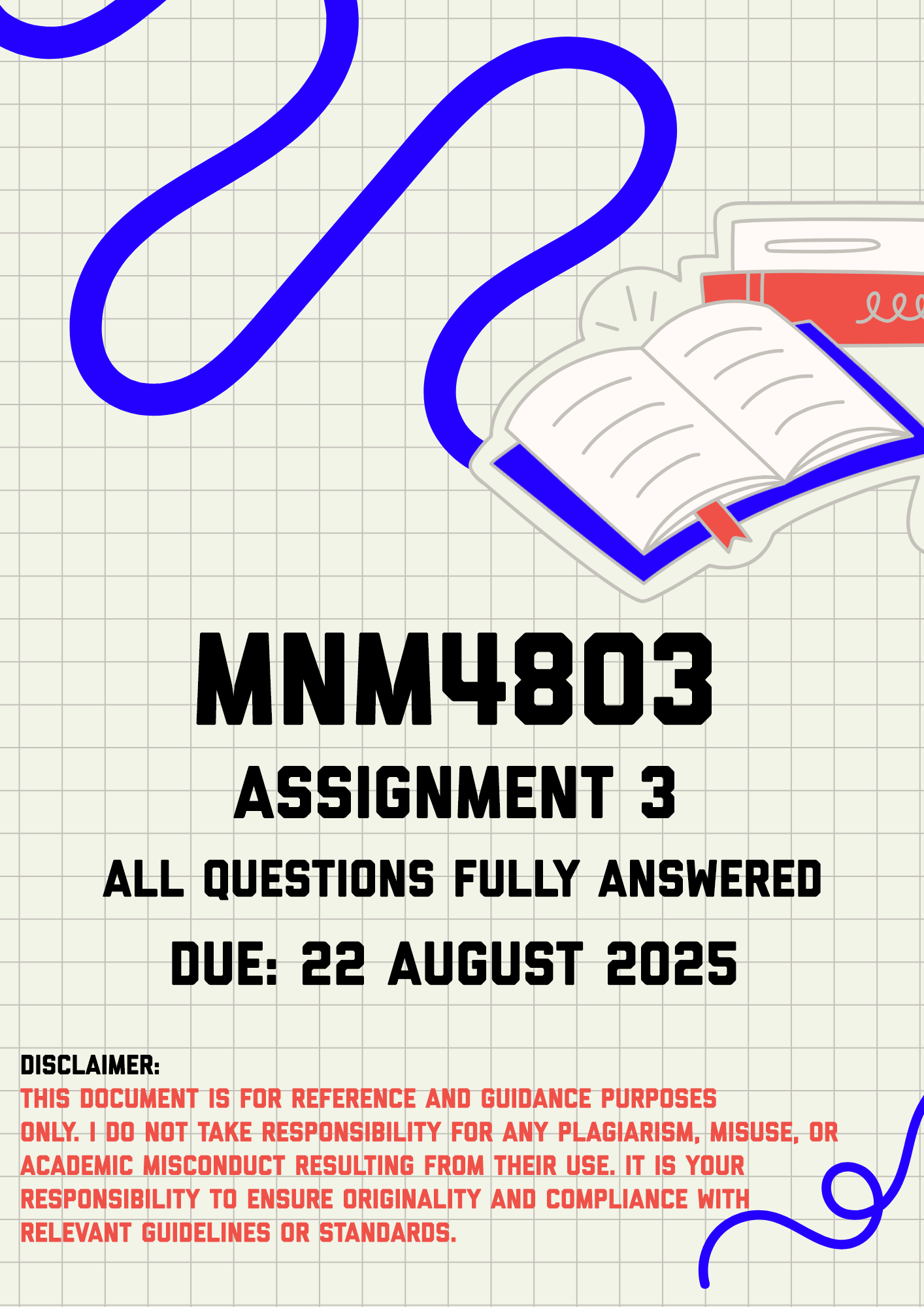 MNM4803 Assignment 3 Memo | Due 22 August 2025