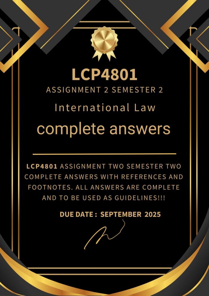 LCP4801 Assignment 2 Semester 2 2025 MEMO & FOOTNOTES {DUE DATE SEPTEMBER 2025}