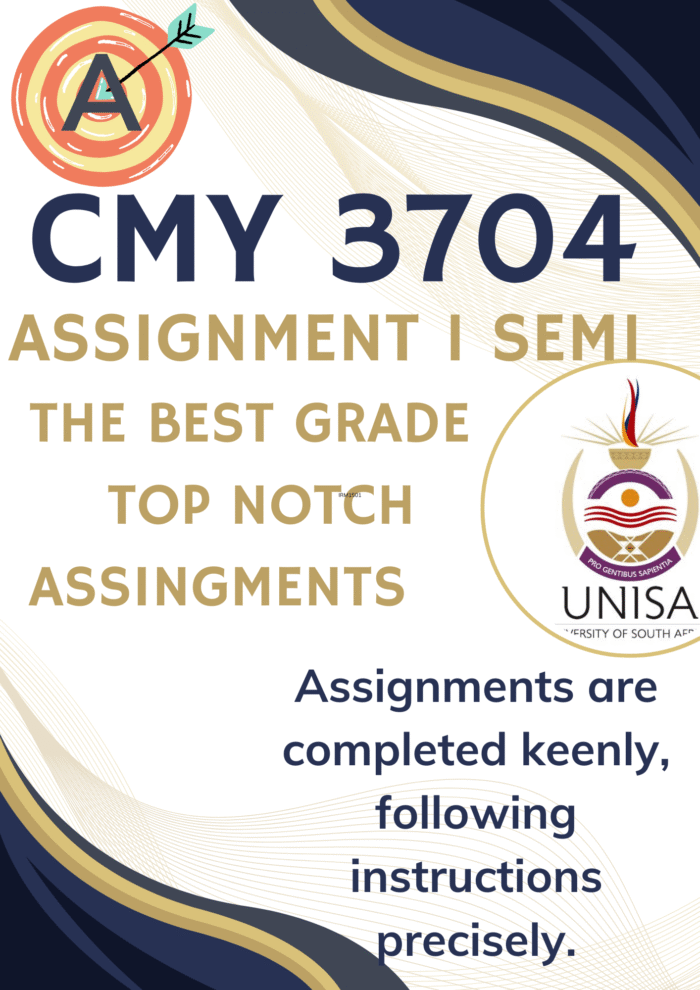 CMY3704 Assignment 1 (COMPLETE ANSWERS) Semester 2 2025 - DUE August 2025