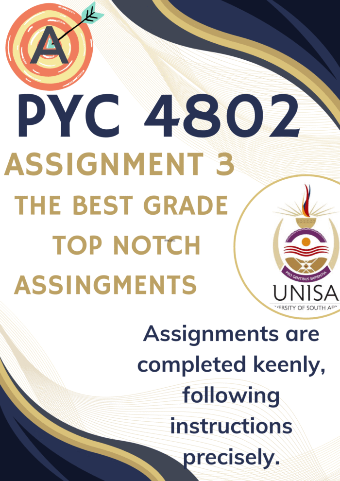 PYC4802 Assignment 3 (COMPLETE ANSWERS) 2025 - DUE August 2025