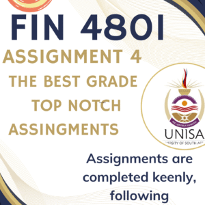 FIN4801 Assignment 4 (COMPLETE ANSWERS) 2025 - DUE 8 August 2025