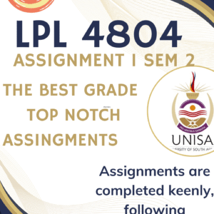 LPL4804 Assignment 1 (COMPLETE ANSWERS) Semester 2 2025 - DUE 18 August 2025