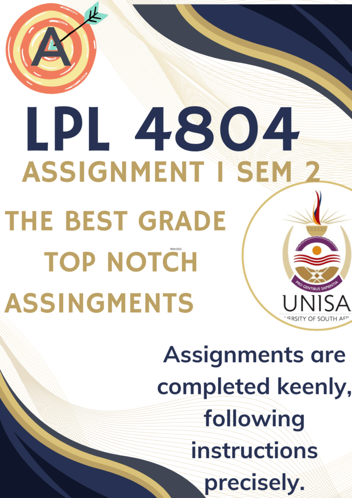 LPL4804 Assignment 1 (COMPLETE ANSWERS) Semester 2 2025 - DUE 18 August 2025