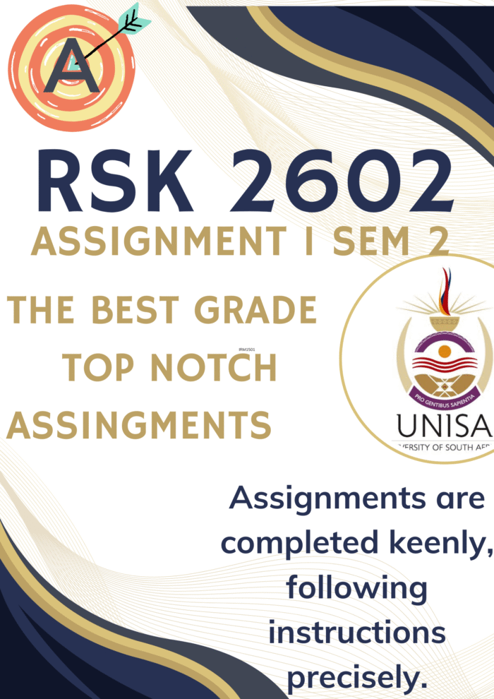 RSK2602 Assignment 1 (COMPLETE ANSWERS) Semester 2 2025 - DUE 20 August 2025