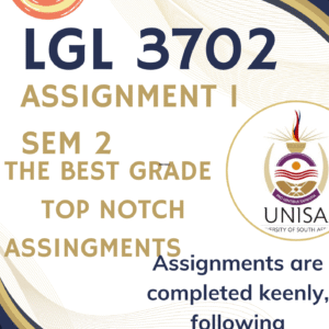 LGL3702 Assignment 1 (COMPLETE ANSWERS) Semester 2 2025 - DUE 25 August 2025