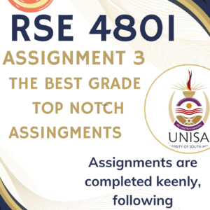 RSE4801 Assignment 3 (COMPLETE ANSWERS) 2025 - DUE 7 August 2025