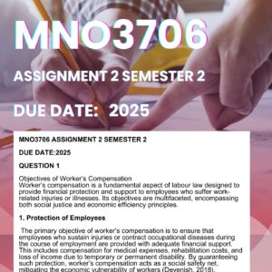 MNO3706 ASSIGNMENT 2 SEMESTER 2 2025 ANSWERS (DUE DATE 2025)