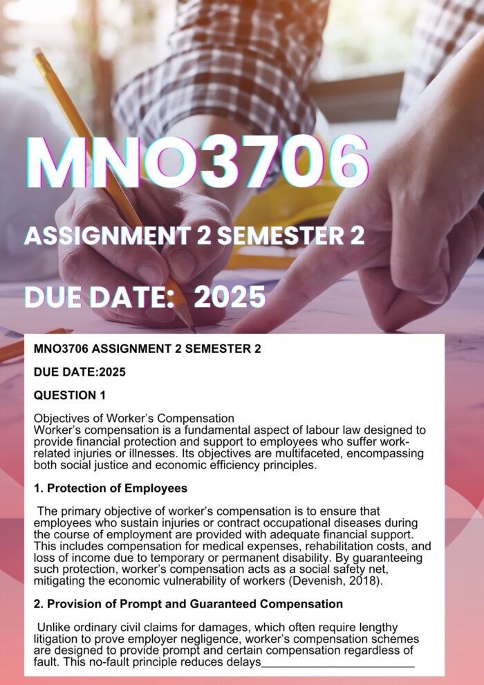 MNO3706 ASSIGNMENT 2 SEMESTER 2 2025 ANSWERS (DUE DATE 2025)