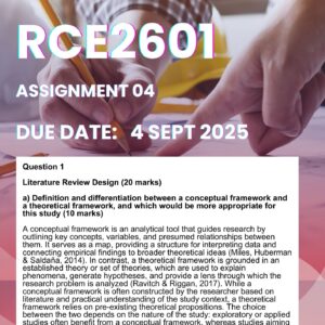 RCE2601 ASSIGNMENT 4 2025 MEMO |DUE DATE 4 SEPTEMBER 2025|
