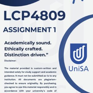 LCP4809 Assignment 1 Semester 2 2025 (Complete Answers) Due Date August 2025