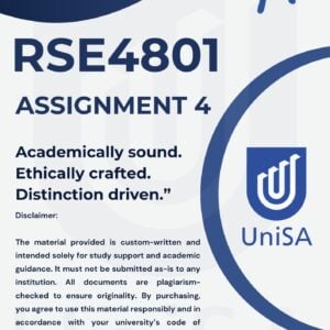 RSE4801 ASSIGNMENT 4 2025 *COMPLETE ANSWERS* DUE DATE 30 SEPTEMBER 2025 (BEST ANASWERS FOR THIS ASSIGNMENT)
