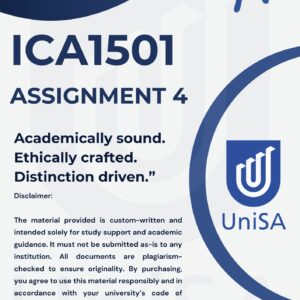 ICA1501 Assignment 4 2025 (Complete Answers) Due Date 12 August 2025