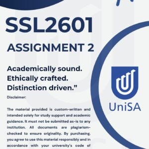 SSL2601 ASSIGNMENT 2 SEMESTER 2 2025 *COMPLETE ANSWERS* DUE DATE 11 SEPTEMBER 2025 (BEST ANSWERS FOR THIS ASSIGNMENT)