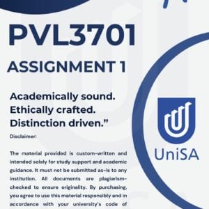 PVL3701 Assignment 1 Semester 2 2025 (Complete Answers) Due Date August 2025