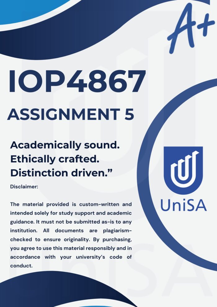 IOP4867 ASSIGNMENT 5 2025 ANSWERS {DUE DATE 24 OCTOBER 2025}⭐⭐⭐⭐⭐