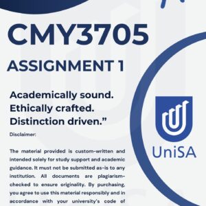 CMY3705 ASSIGNMENT 1 SEMESTER 2 (COMPLETE ANSWERS) DUE DATE 12 SEPTEMBER 2025