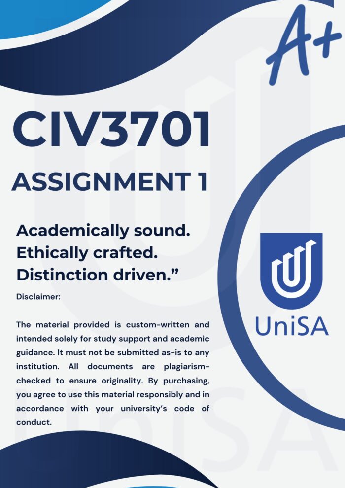 CIV3701 Assignment 1 Semester 2 2025 (Complete Answers) Due Date 21 August 2025