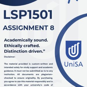 LSP1501 Assignment 8 PORTFOLIO 2025 (Complete Answers) Due Date 5 September 2025