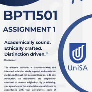 BPT1501 Assignment 1 Semester 2 2025 (Complete Answer) Due Date 11 August 2025