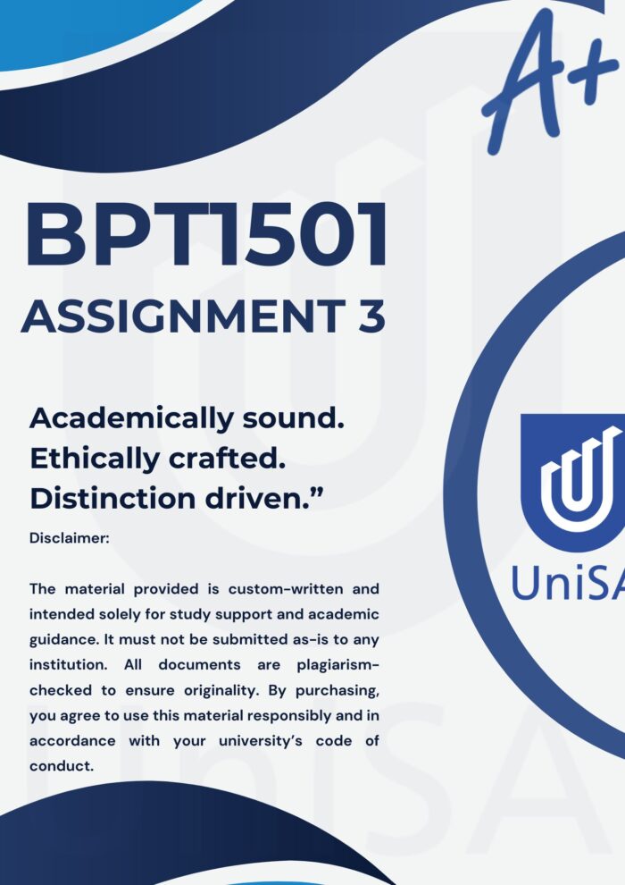 BPT1501 Assignment 3 Semester 2 2025 (Complete Answer) Due Date 2025