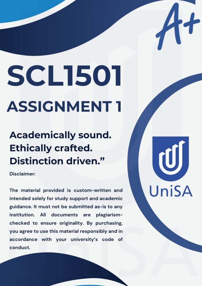 SCL1501 Assignment 1 Semester 2 2025 (Complete Answers) Due Date 28 August 2025