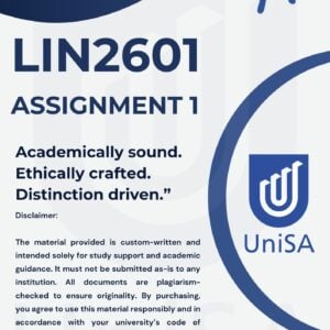 LIN2601 Assignment 1 Semester 2 2025 (Complete Answers) Due Date August 2025