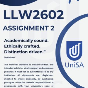 LLW2602 ASSIGNMENT 2 SEMESTER 2 2025 (COMPLETE ANSWERS) DUE DATE SEPTEMBER 2025