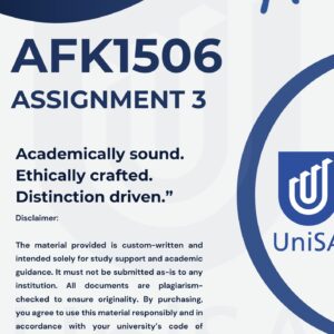 AFK1506 Assignment 3 Answers (Due 3 September 2025)