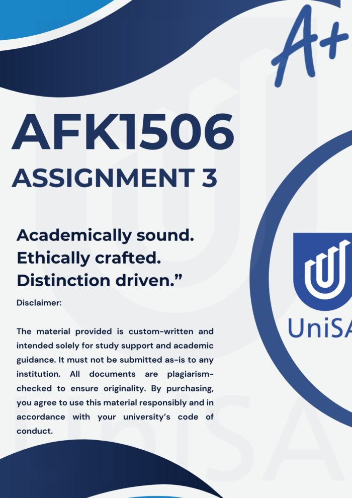 AFK1506 Assignment 3 Answers (Due 3 September 2025)