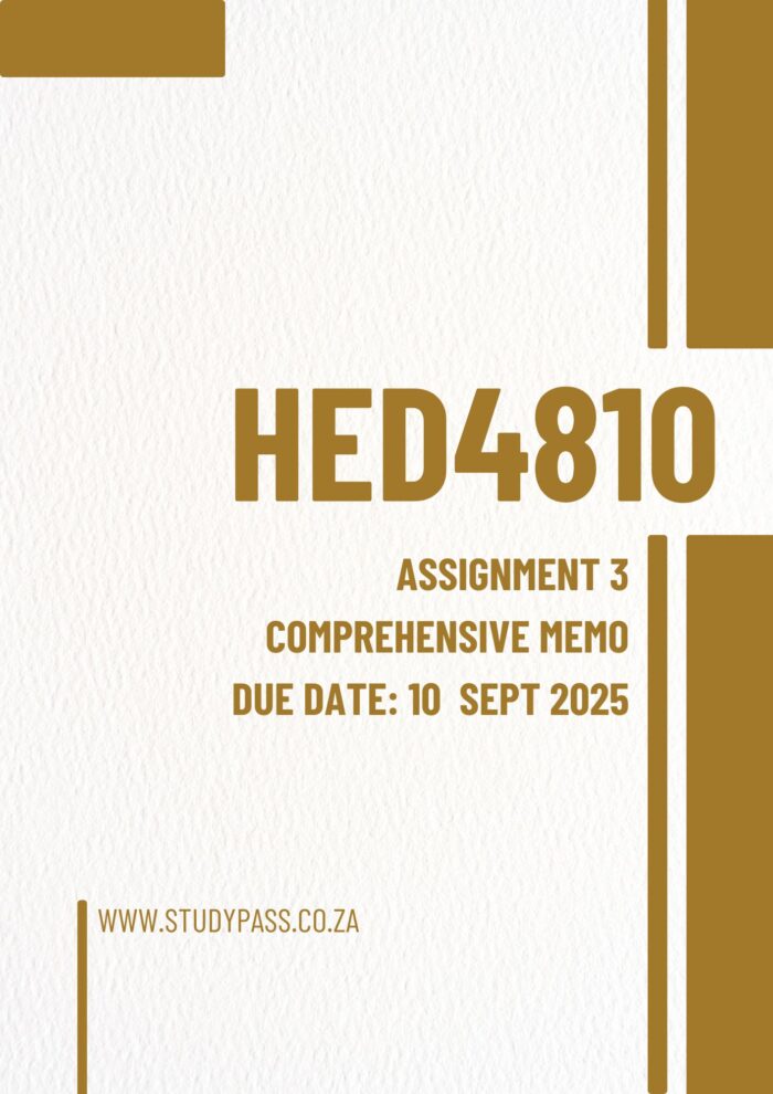 Hed4810 Assignment 3 2025: Implementing Inclusive Education Through Rights-Based, Social Constructivist, And Ecological Approaches Due Date: (10 September 2025)