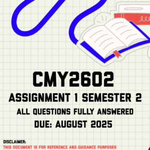 CMY2602 Assignment 1 Semester 2 Memo | Due August 2025