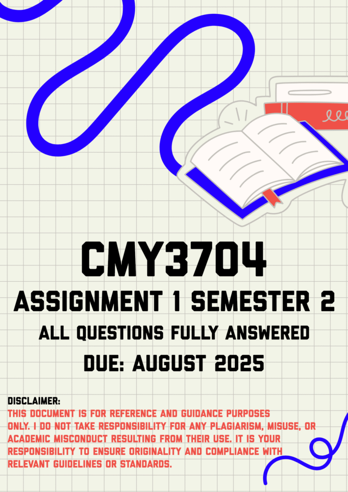 CMY3704 Assignment 1 Semester 2 Memo | Due August 2025
