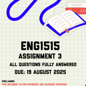 ENG1515 Assignment 3 Memo | Due 19 August 2025