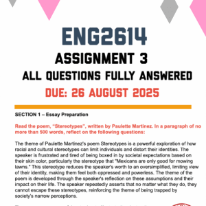 ENG2614 ASSIGNMENT 3 2025 - FULLY ANSWERED (DUE 26 AUGUST 2025)