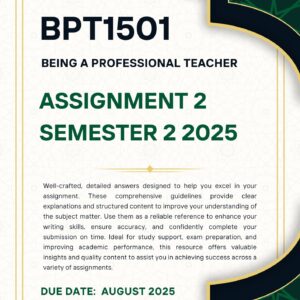 BPT1501 ASSIGNMENT 2 SEMESTER 2 2025 MEMO |DUE DATE AUGUST 2025|