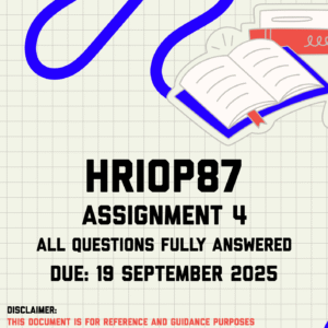 HRIOP87 Assignment 4 Memo | Due 19 September 2025