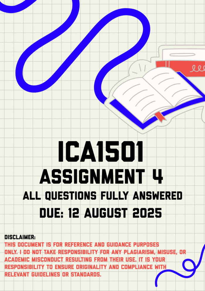 ICA1501 Assignment 4 Memo | Due 12 August 2025